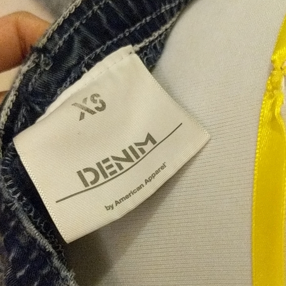 American Apparel Elastic Acid Wash Indigo Shorts - Picture 4 of 5